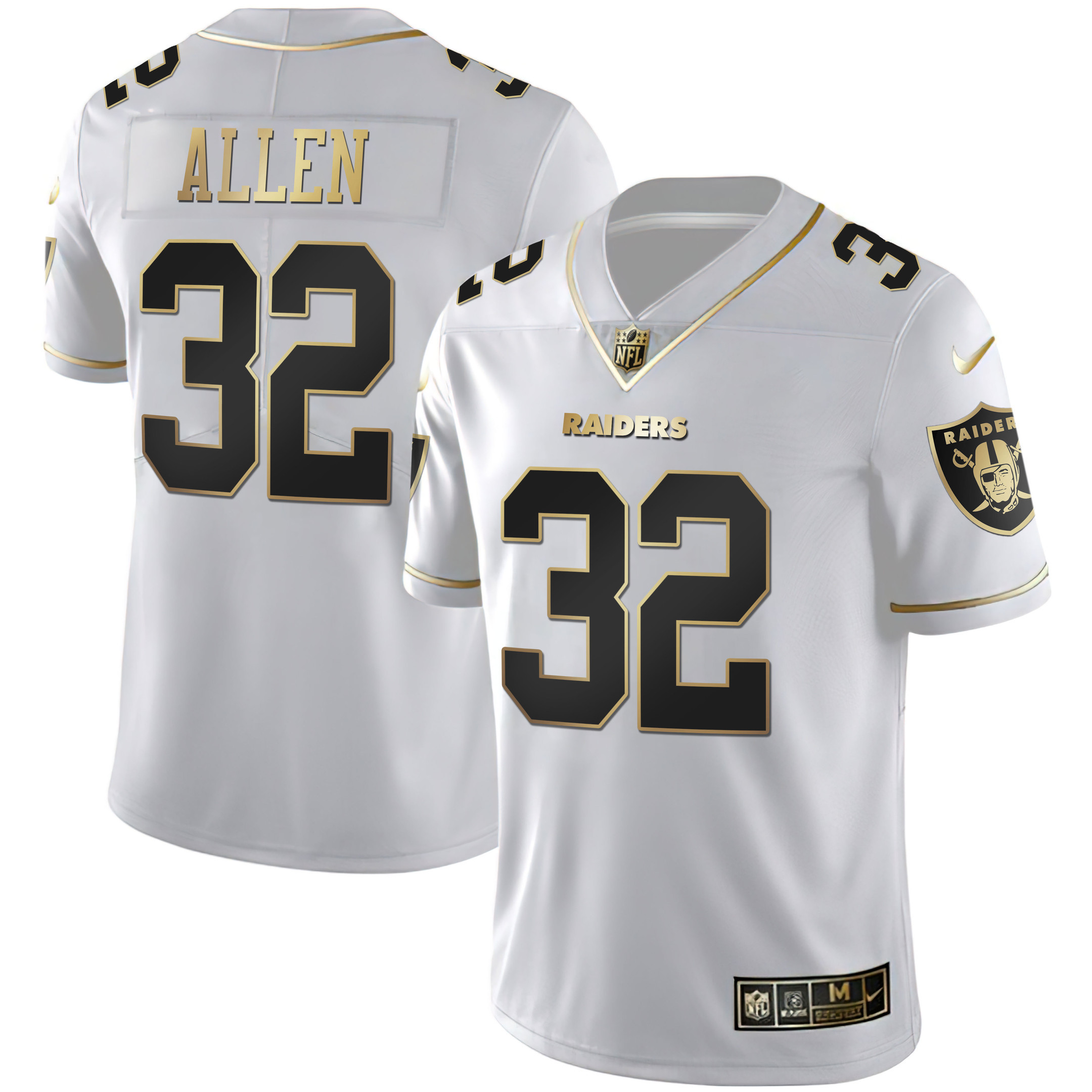 Marcus Allen Las Vegas Raiders White Gold & Black Gold White Gold Jersey - All Stitched 