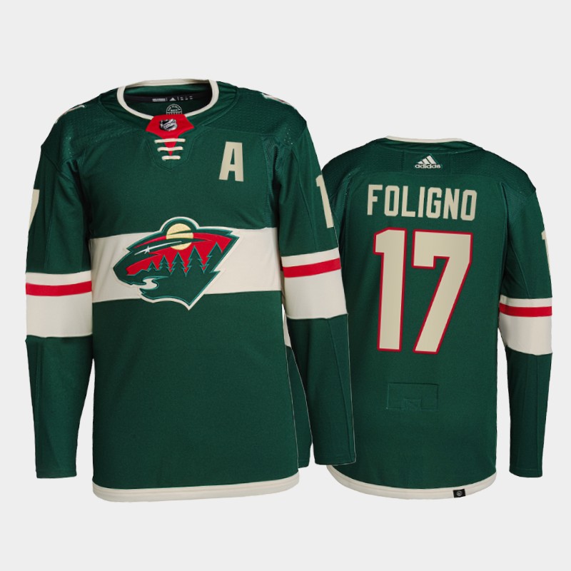 Marcus Foligno Minnesota Wild Primegreen Pro Jersey 2021-22 Green #17 Home Uniform