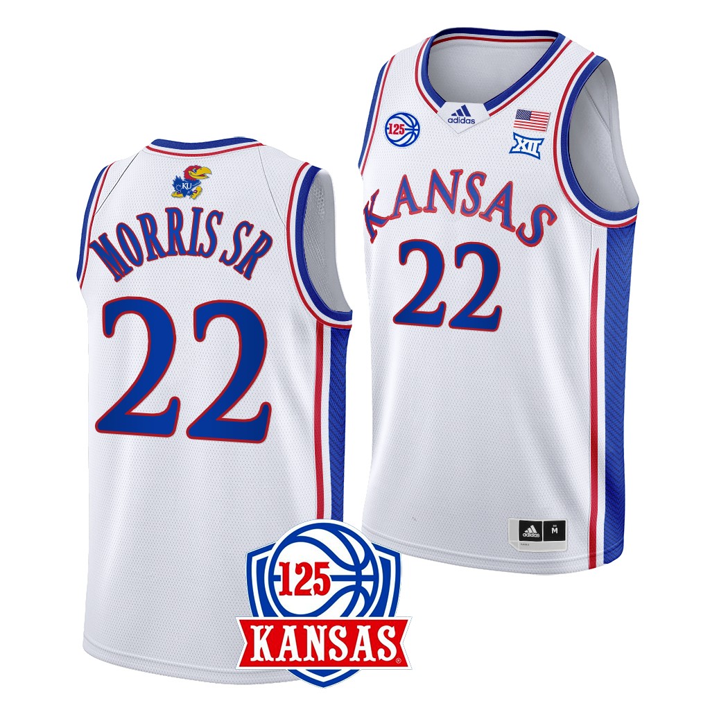 Marcus Morris Sr. Kansas Jayhawks #22 White 125th Year Jersey 2022-23 Home
