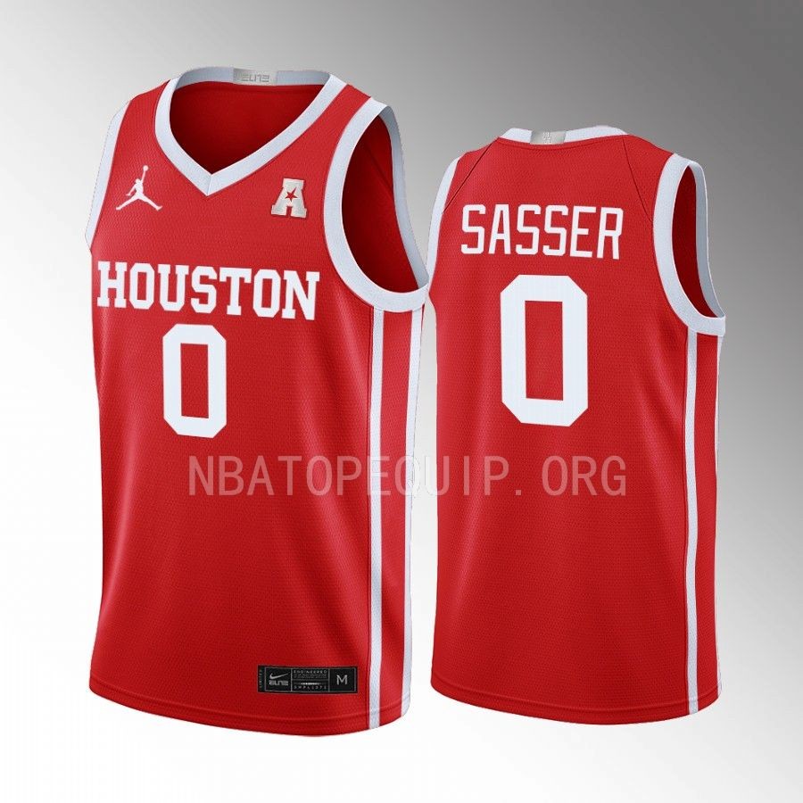 Marcus Sasser Houston Cougars Scarlet Jersey 2022-23 Limited Away