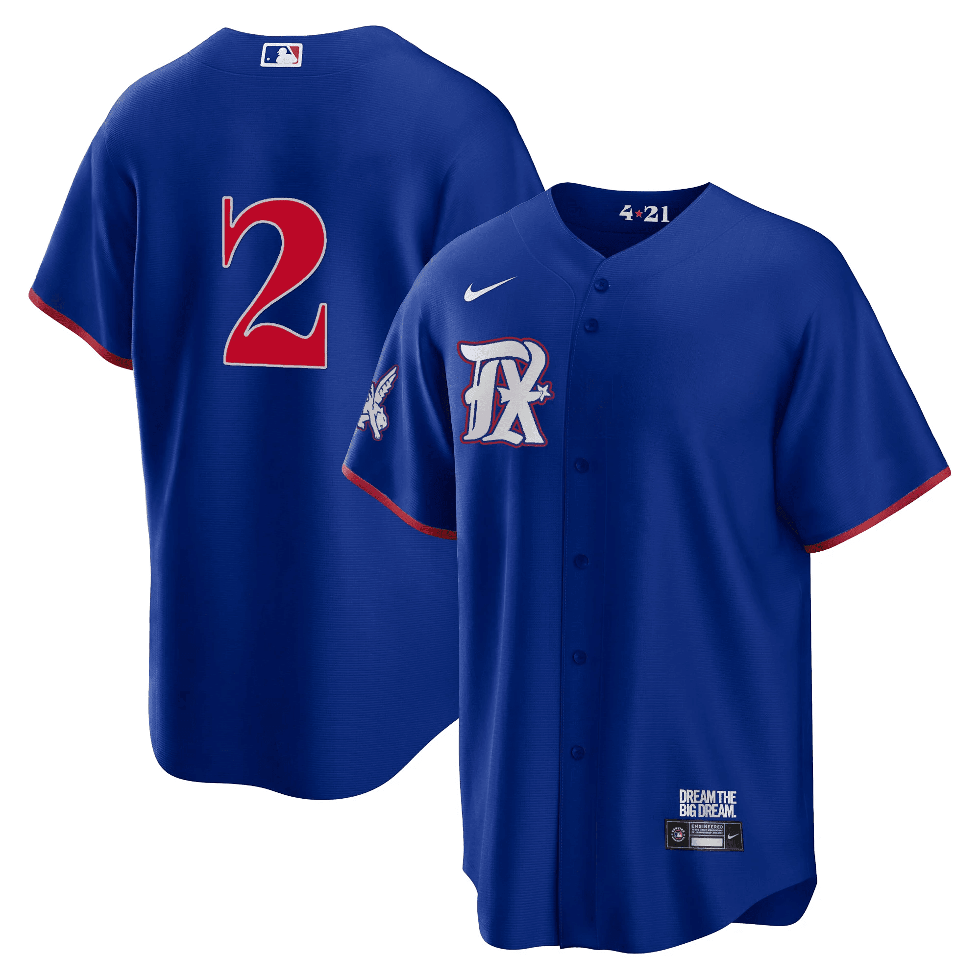 Marcus Semien Men's Texas Rangers 2023 City Connect Collection Cool Royal Jersey - All Stitched