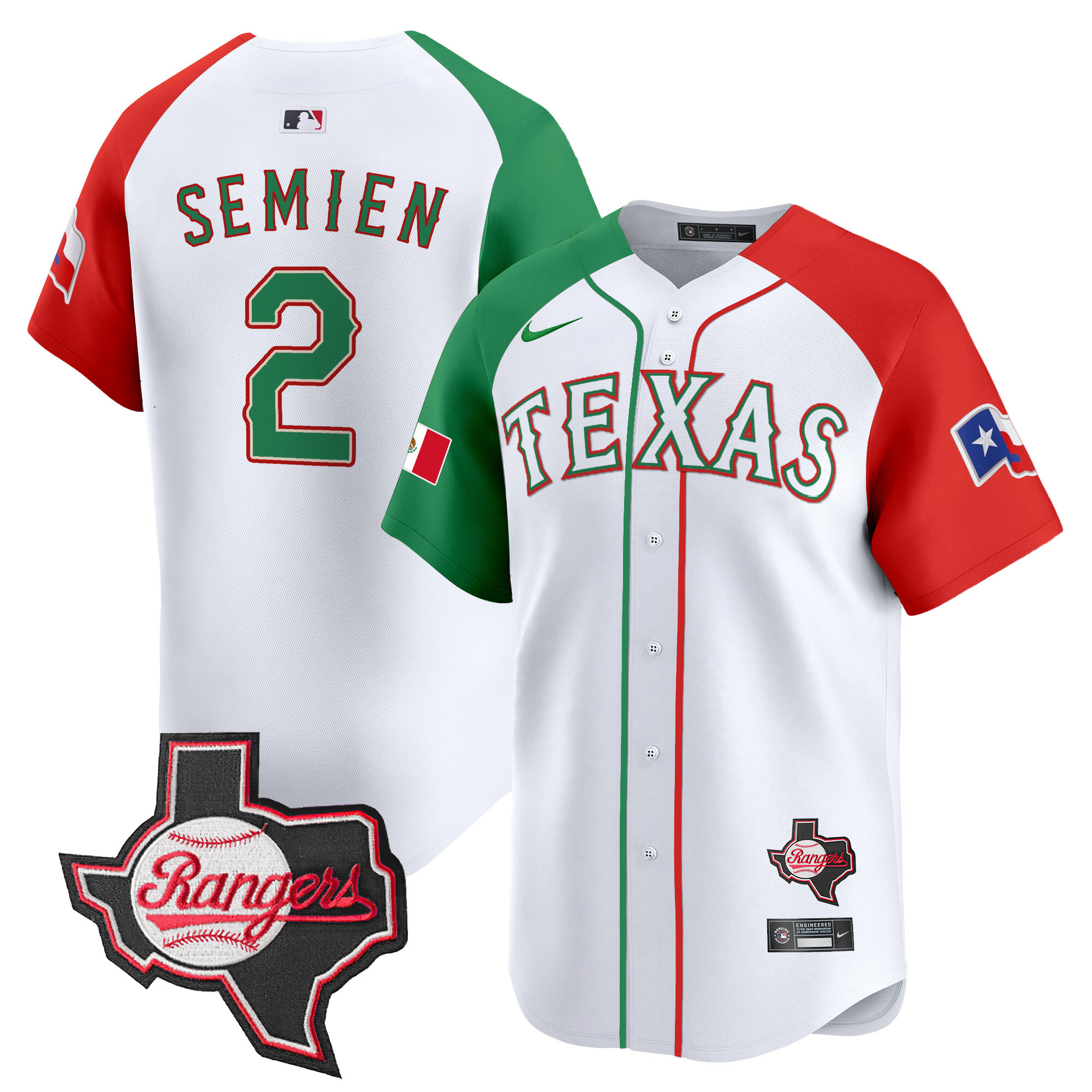 Marcus Semien Men's Texas Rangers Mexico Texas Patch Vapor Premier Limited Alternate Jersey - All Stitched