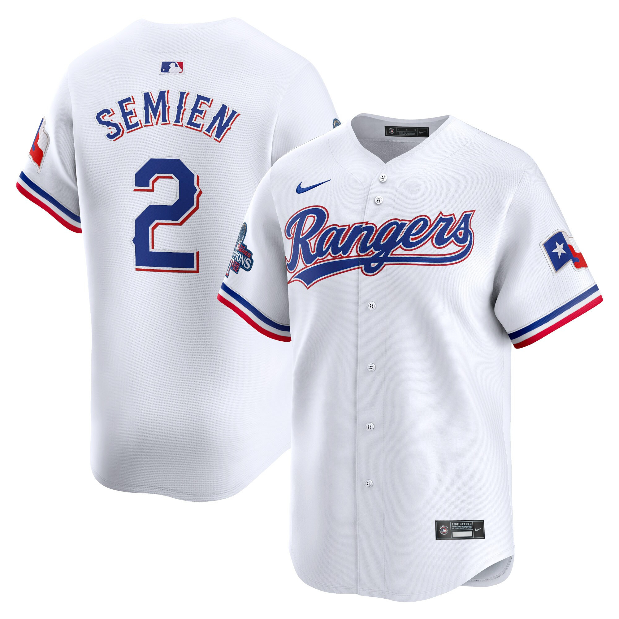 Marcus Semien Texas Rangers Home 2023 World Series Champions Limited - White Jersey - All Stitched