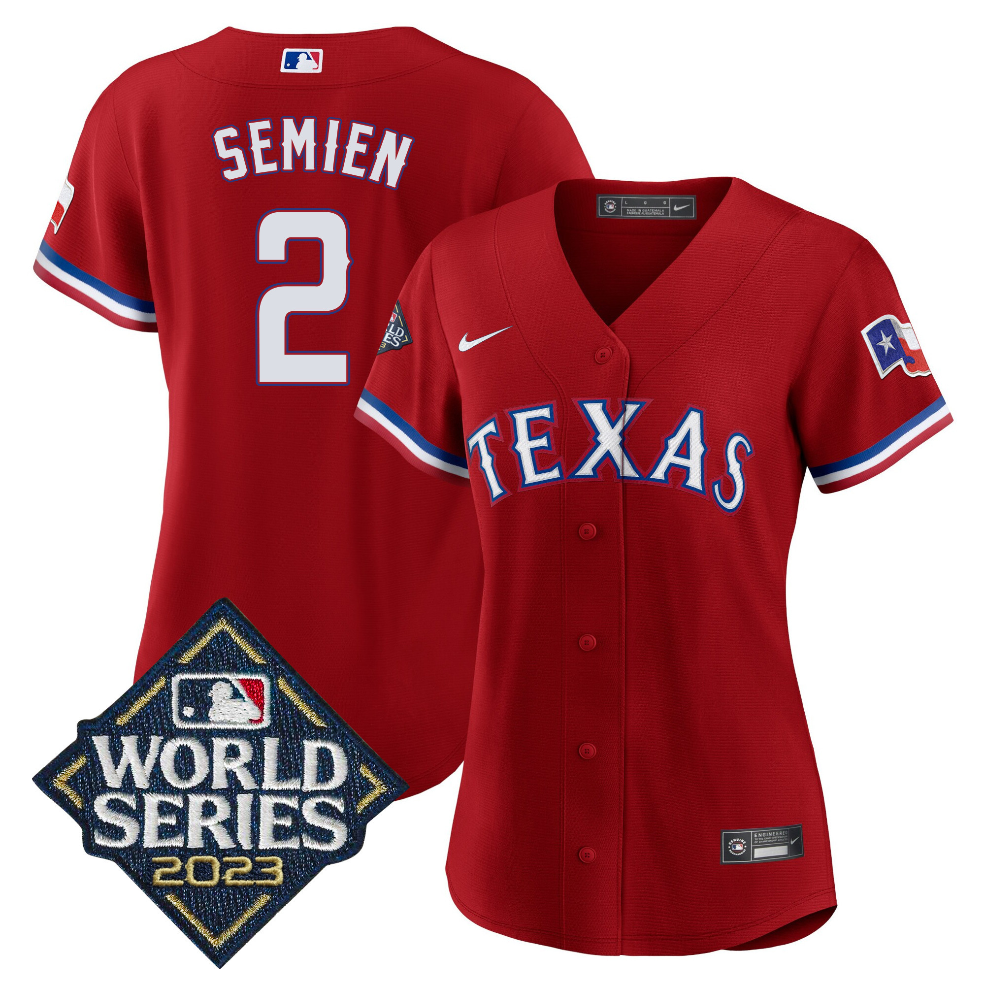 Marcus Semien Women's Texas Rangers 2023 World Series Baseball Red Jersey - All Stitched