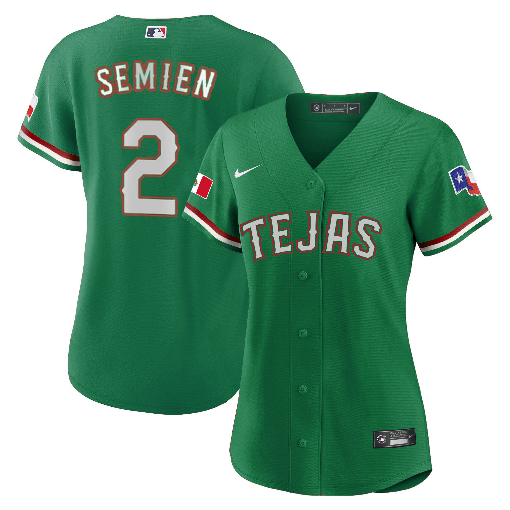 Marcus Semien Women's Texas Rangers Mexican Green Jersey - All Stitched