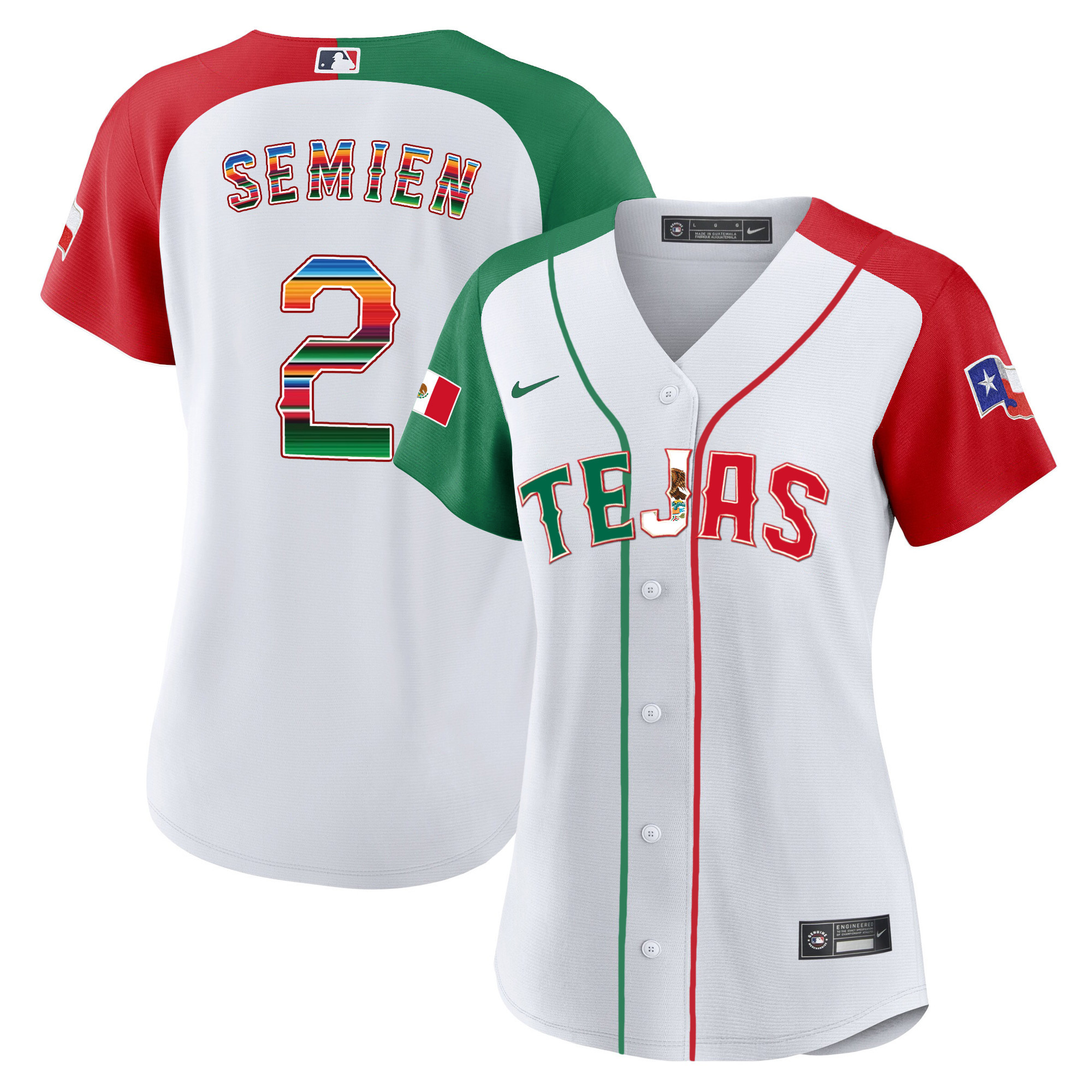 Marcus Semien Women's Texas Rangers Mexico Flag Alternate Jersey - All Stitched