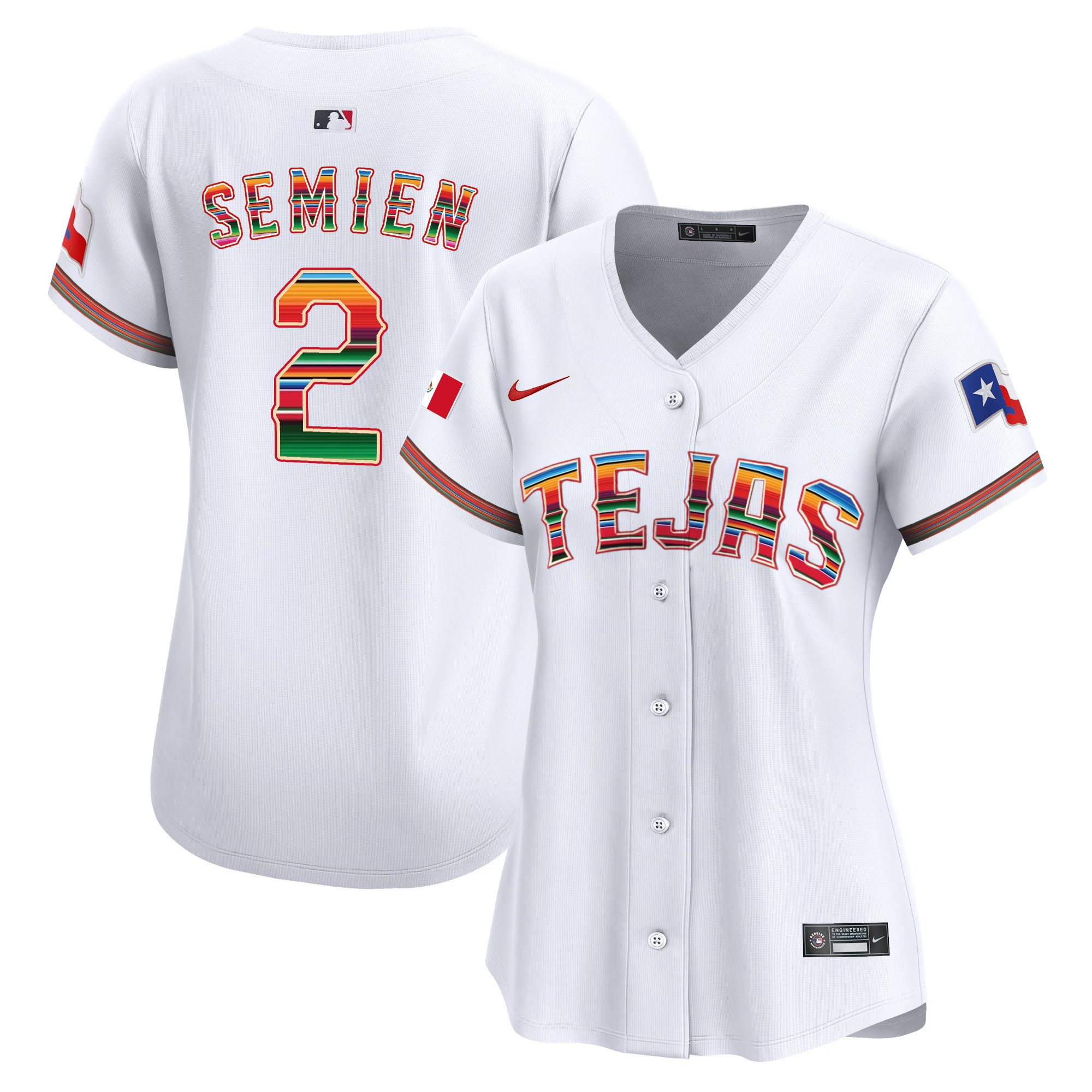 Marcus Semien Women's Texas Rangers Mexico Vapor Premier Limited White Jersey - All Stitched