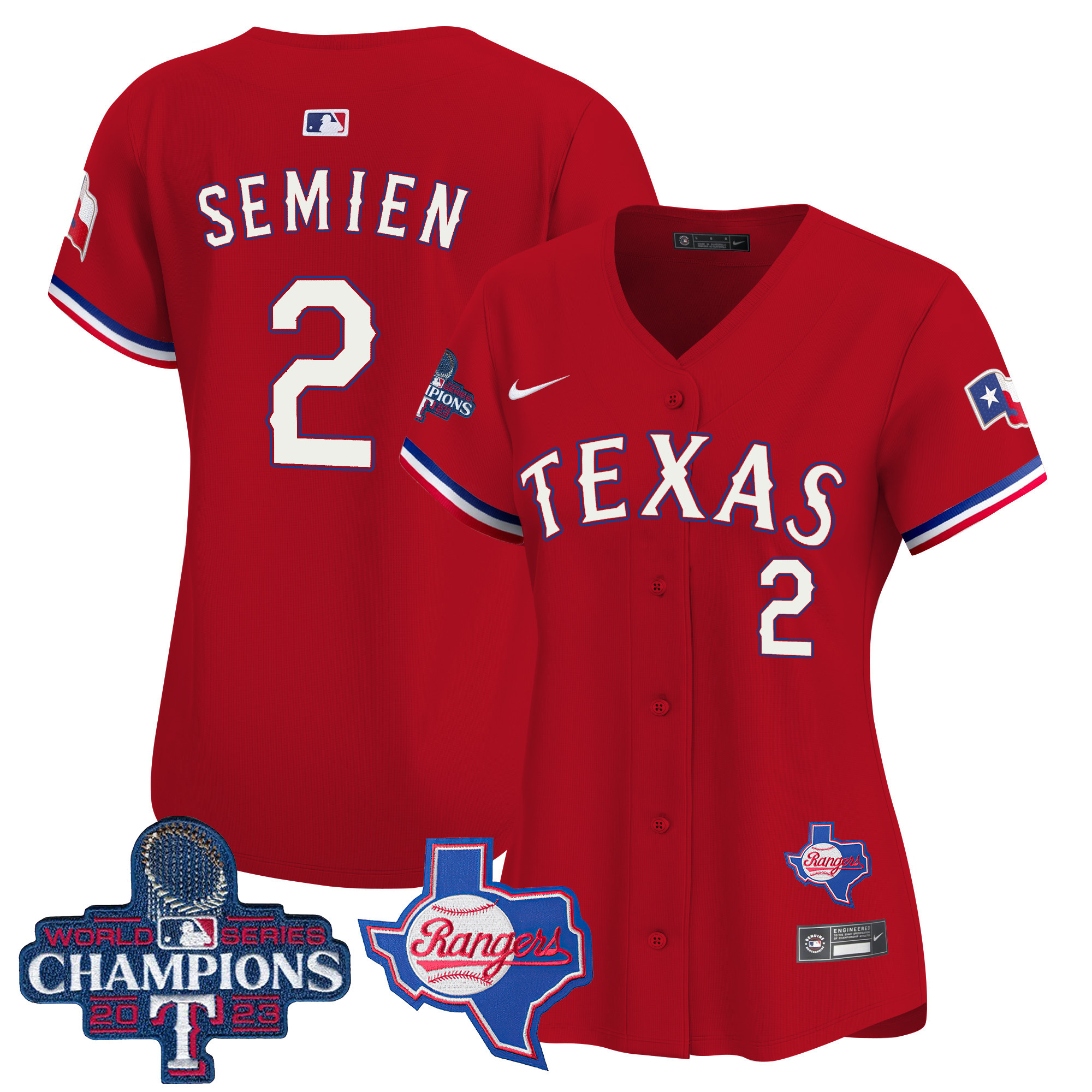 Marcus Semien Women's Texas Rangers World Series Champions Vapor Premier Limited V2 Red Jersey - All Stitched