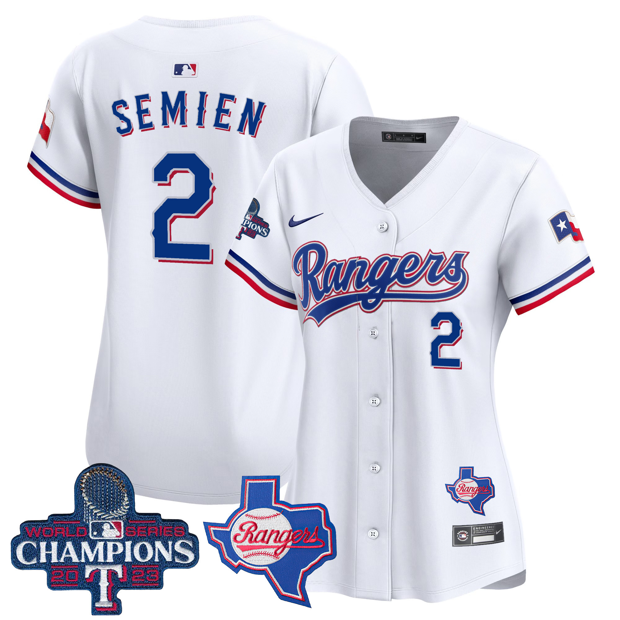 Marcus Semien Women's Texas Rangers World Series Champions Vapor Premier Limited V2 White Jersey - All Stitched