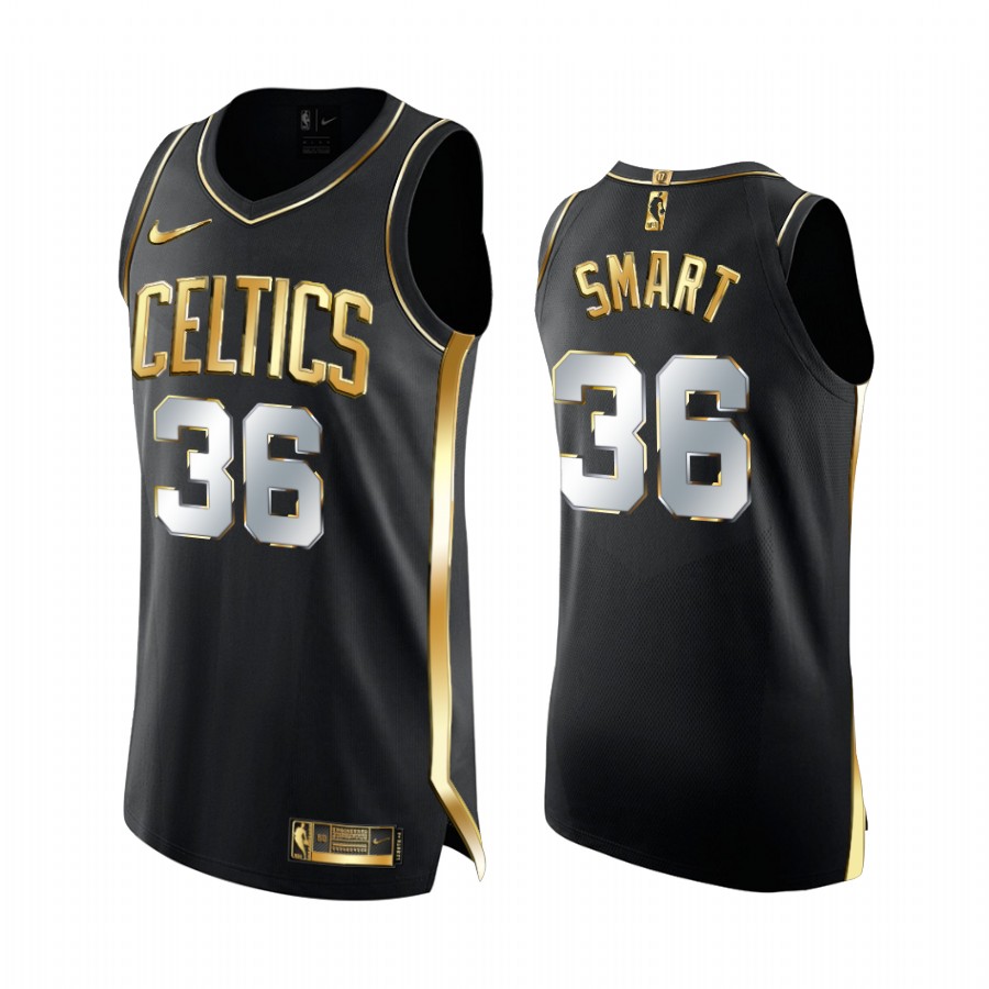 Marcus Smart Boston Celtics Black Golden 2020-21 Jersey Limited Edition