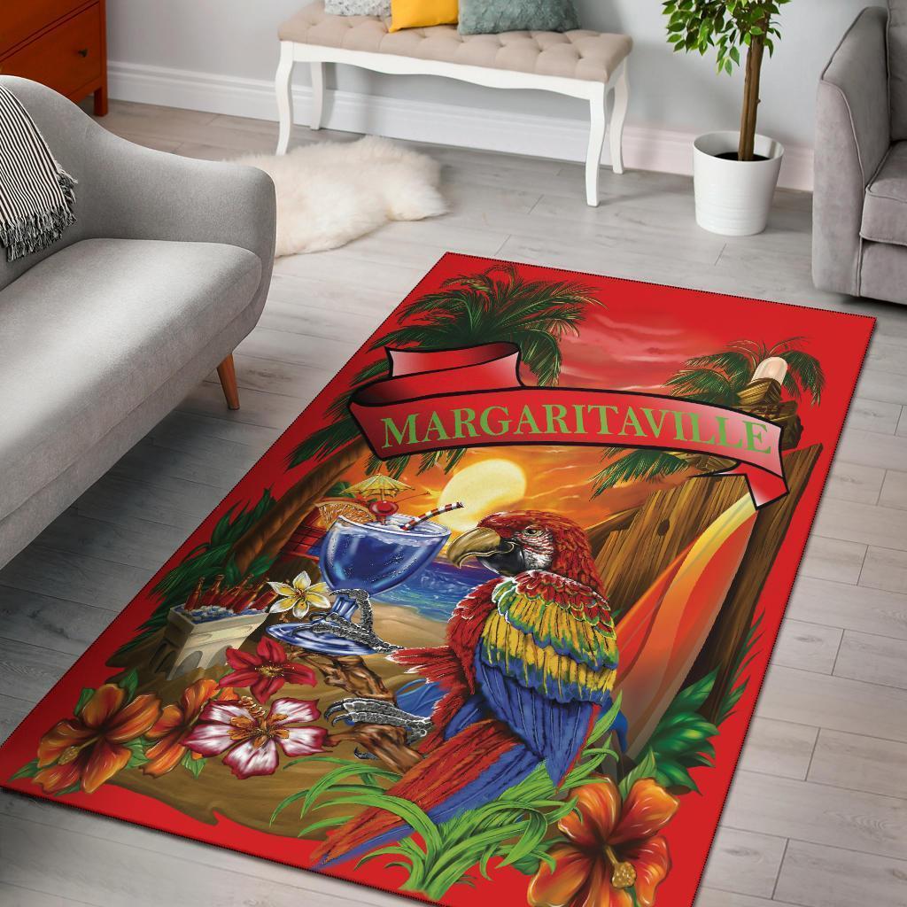 Margaritaville Parrot Red Beach Area Rectangle Rug