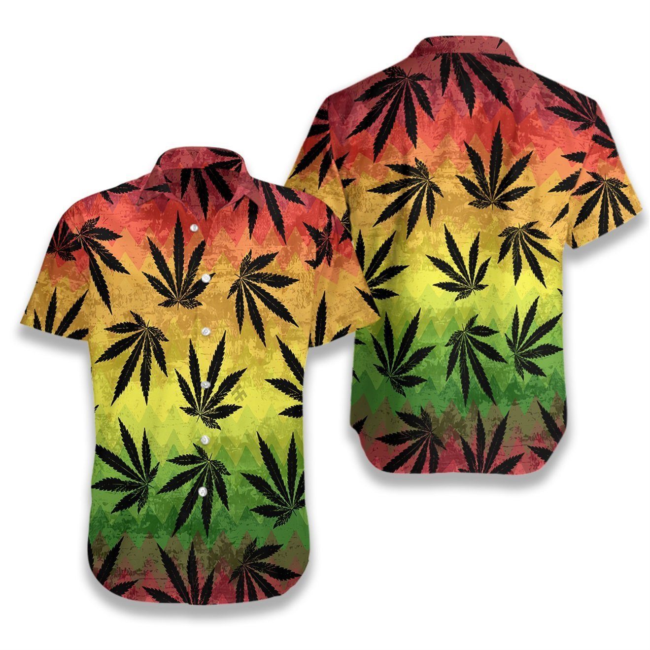 Marijuana Leaf Rasta Hawaiian Shirt