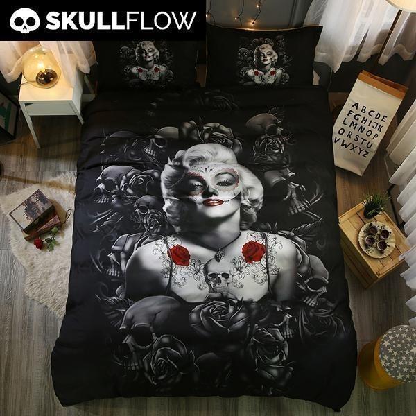 Marilyn Monroe Skull 3D Customized Duvet Cover Bedding Set