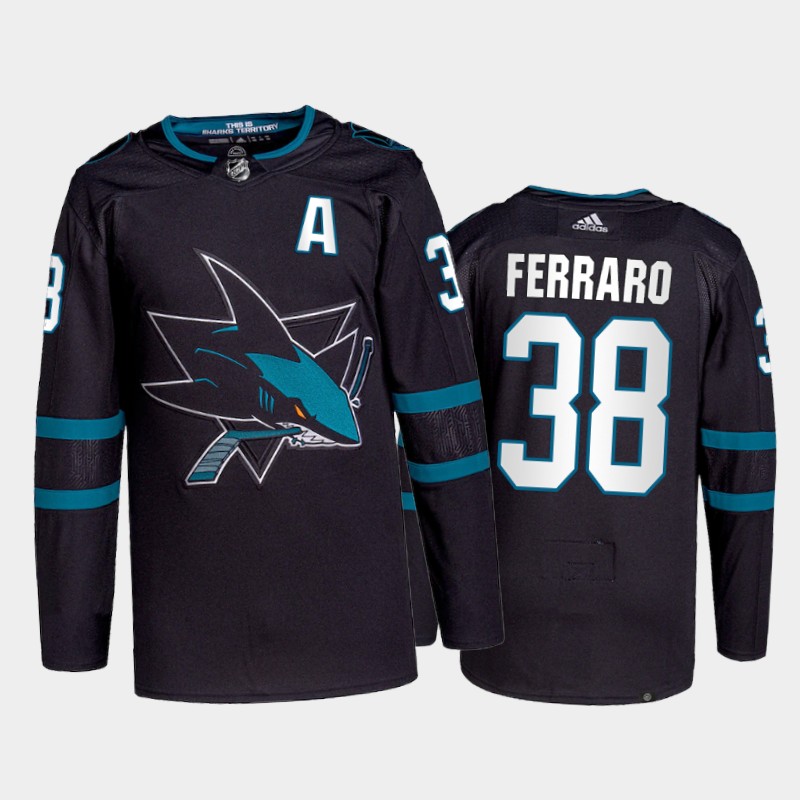Mario Ferraro San Jose Sharks Pro Jersey 2021-22 Black #38 Alternate Uniform