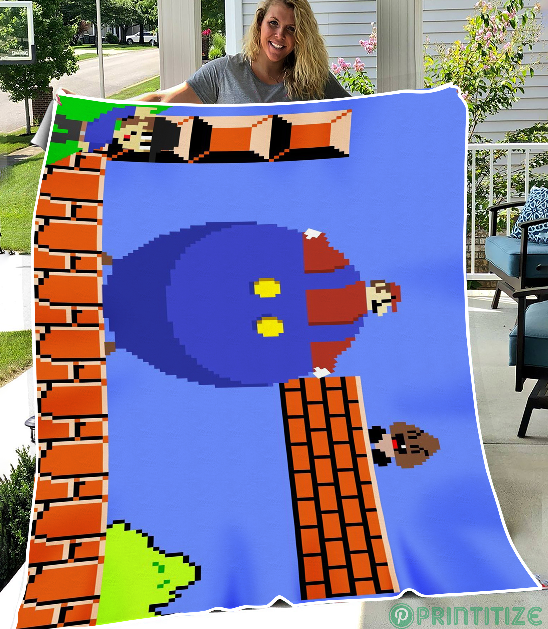 Mario Funny Fleece Blanket