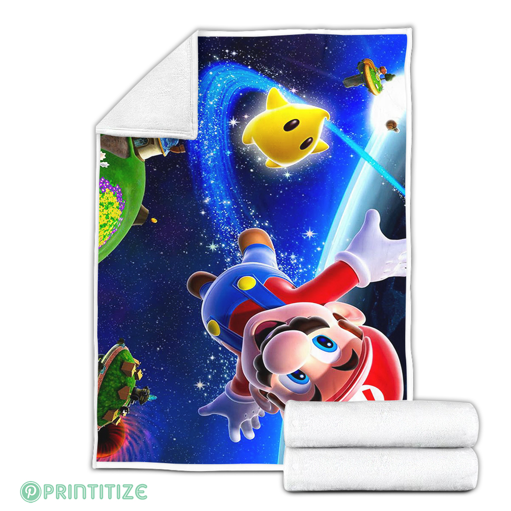 Mario Galaxy Mario Flying Fleece Blanket