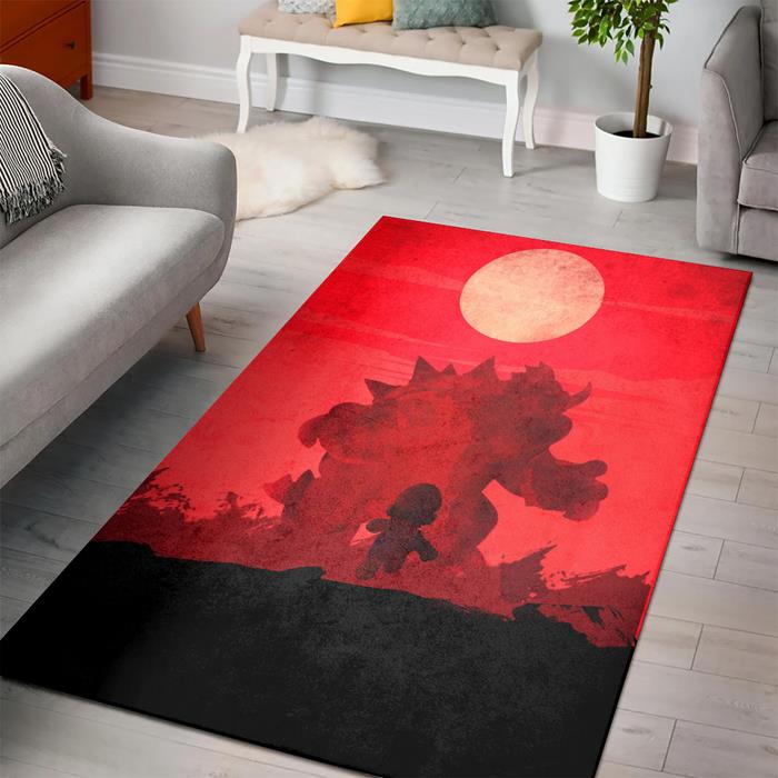 Mario vs Bowser of Zelda Rectangle Rug – Custom Size And Printing