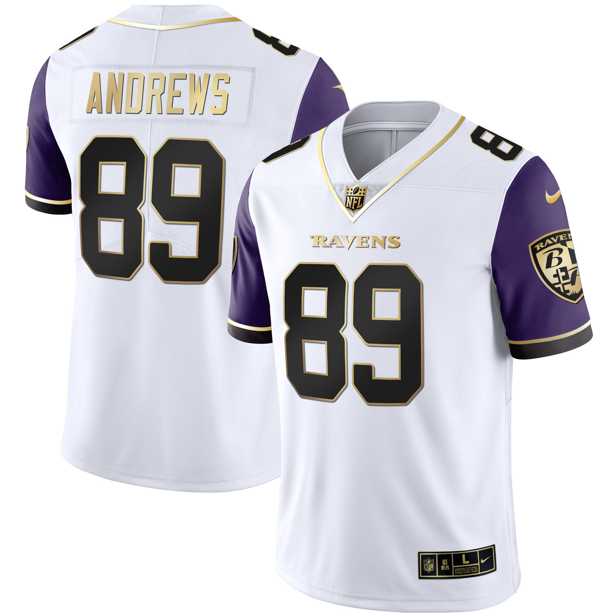 Mark Andrews Men's Baltimore Ravens Gold Vapor Color Sleeve Jersey All Stitched