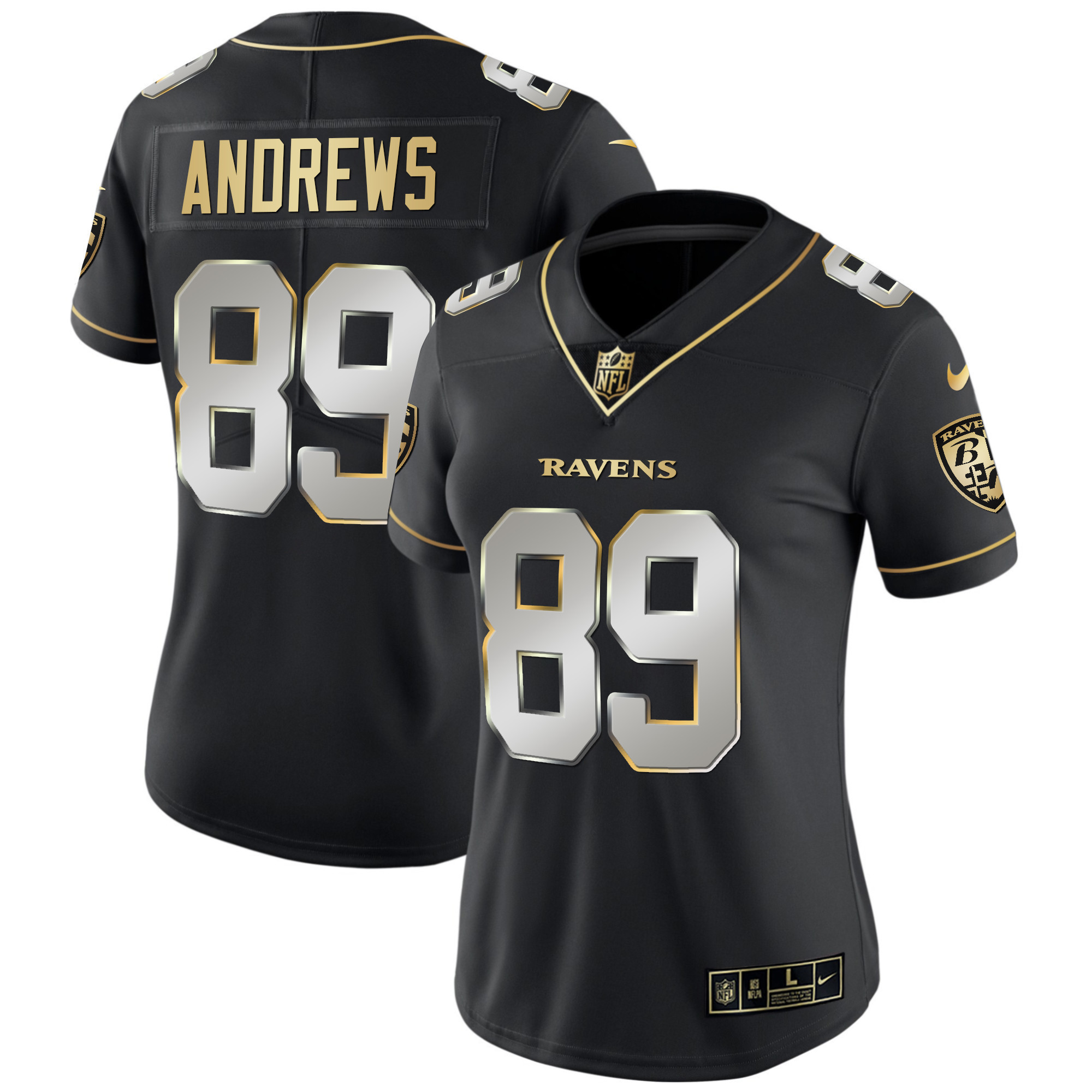 Mark Andrews WoMen's Baltimore Ravens Gold Vapor Black Limited Jersey All Stitched