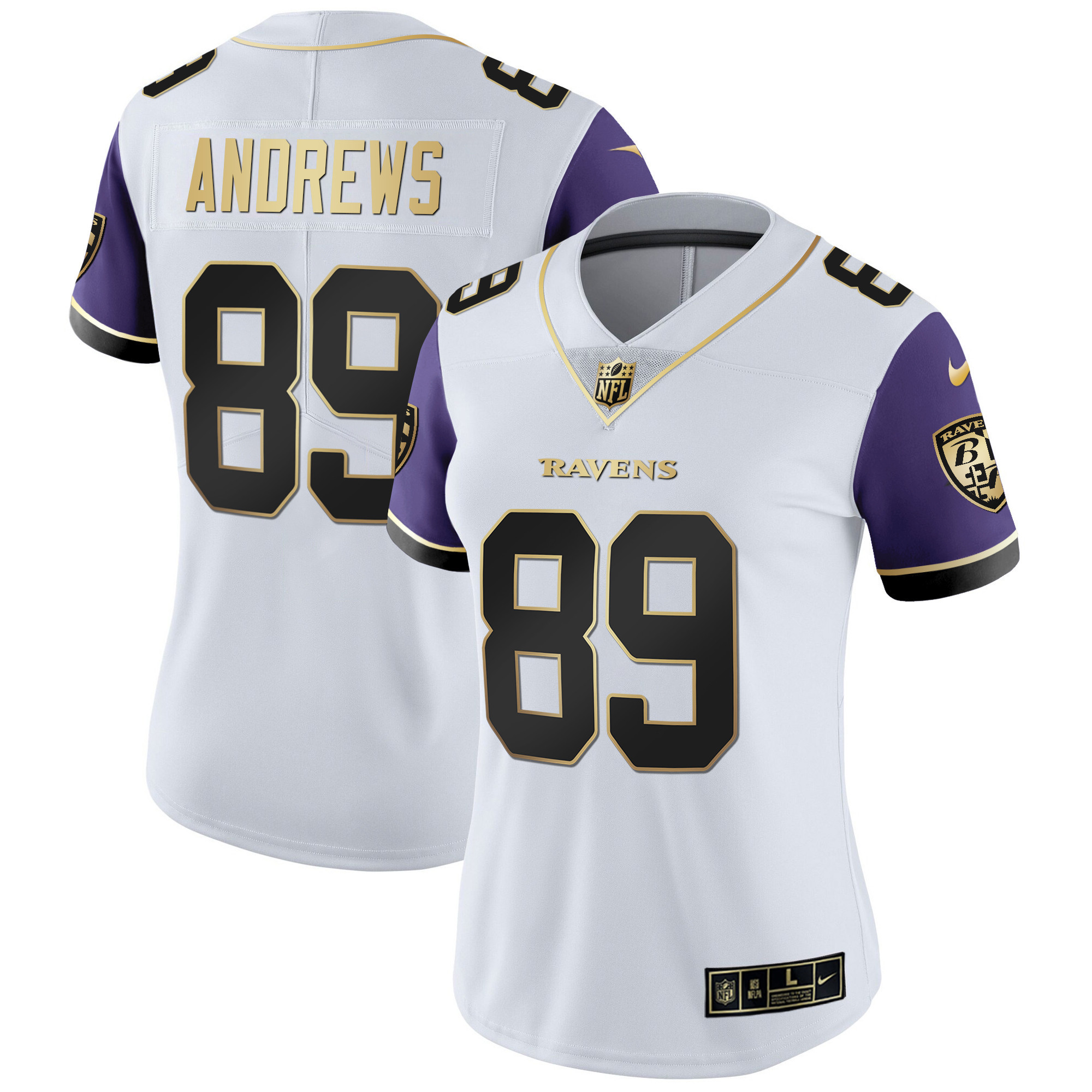 Mark Andrews WoMen's Baltimore Ravens Gold Vapor Color Sleeve Jersey All Stitched