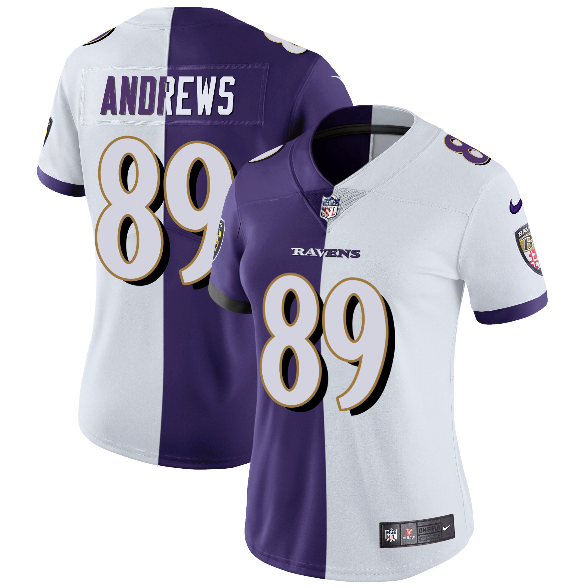 Mark Andrews WoMen's Baltimore Ravens Gold Vapor Split Jersey All Stitched