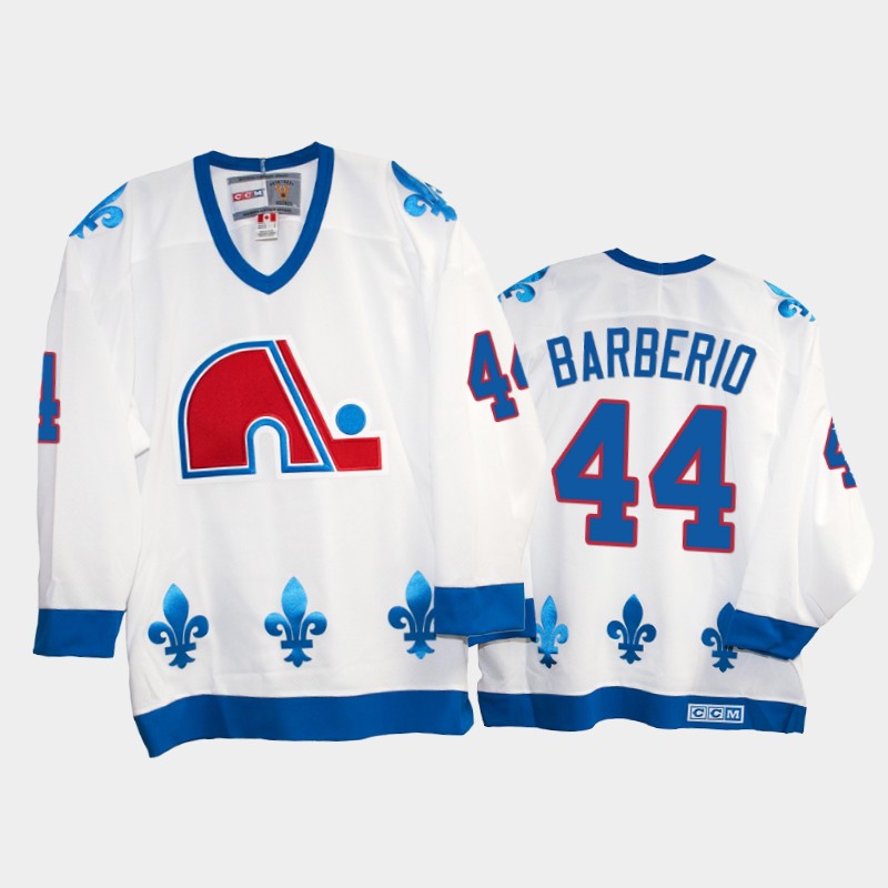 Mark Barberio #44 Quebec Nordiques Heritage Vintage White Jersey