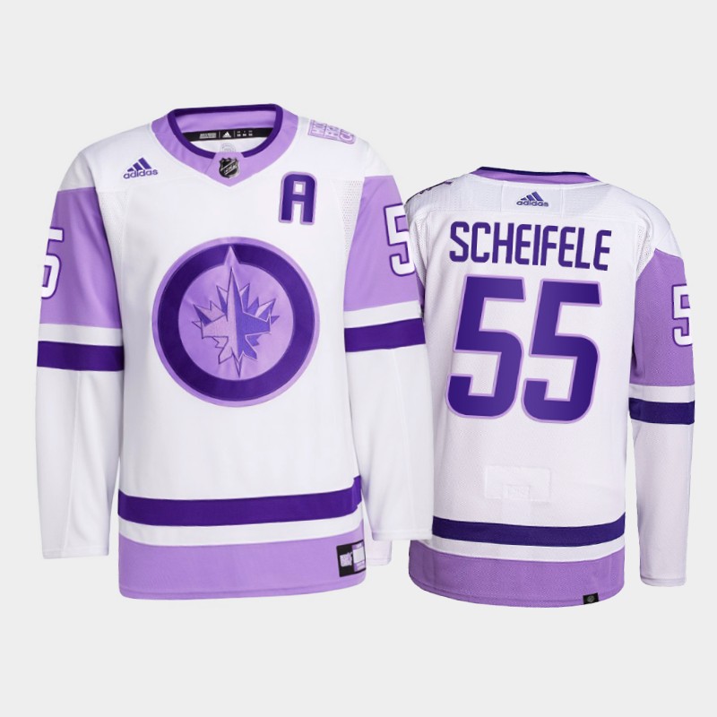 Mark Scheifele #55 Winnipeg Jets 2021 FightsCancer White Primegreen Jersey