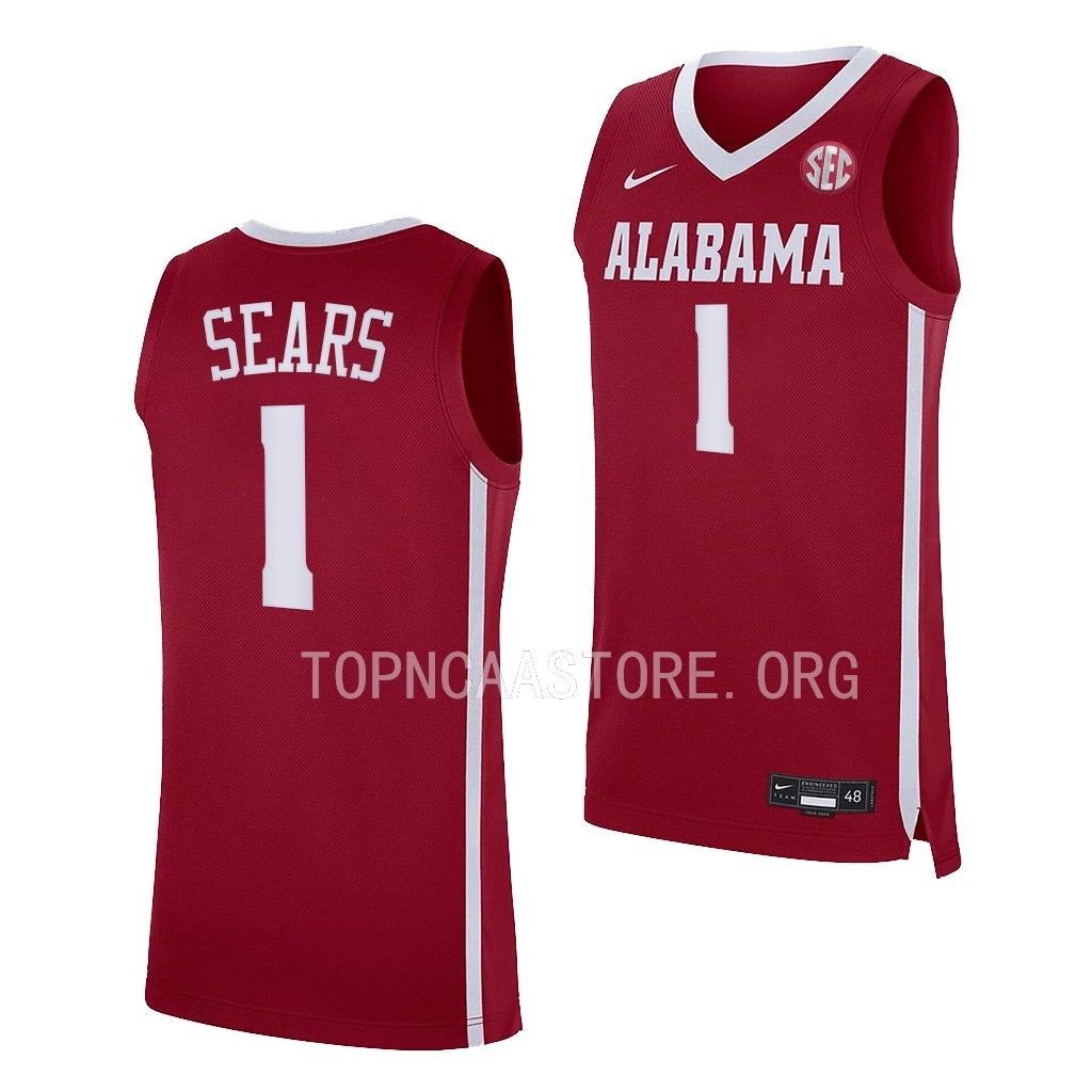 Mark Sears Alabama Crimson Tide #1 Crimson College Jersey