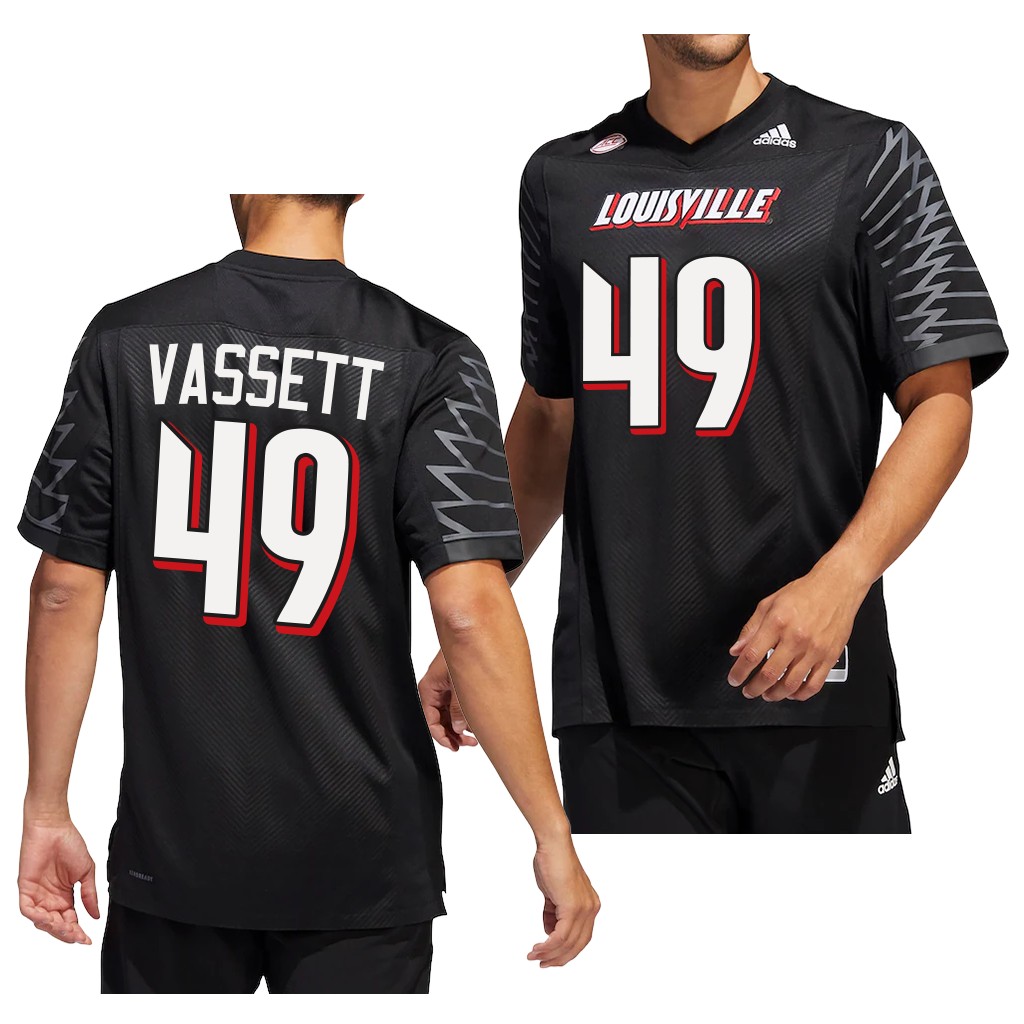 Mark Vassett Louisville Cardinals #49 Black Jersey 2022-23 Premier Men's Uniform