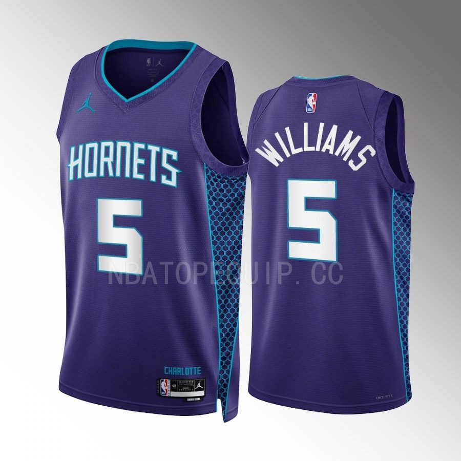 Mark Williams 2022-23 Charlotte Hornets Purple #5 Statement Edition Jersey Swingman