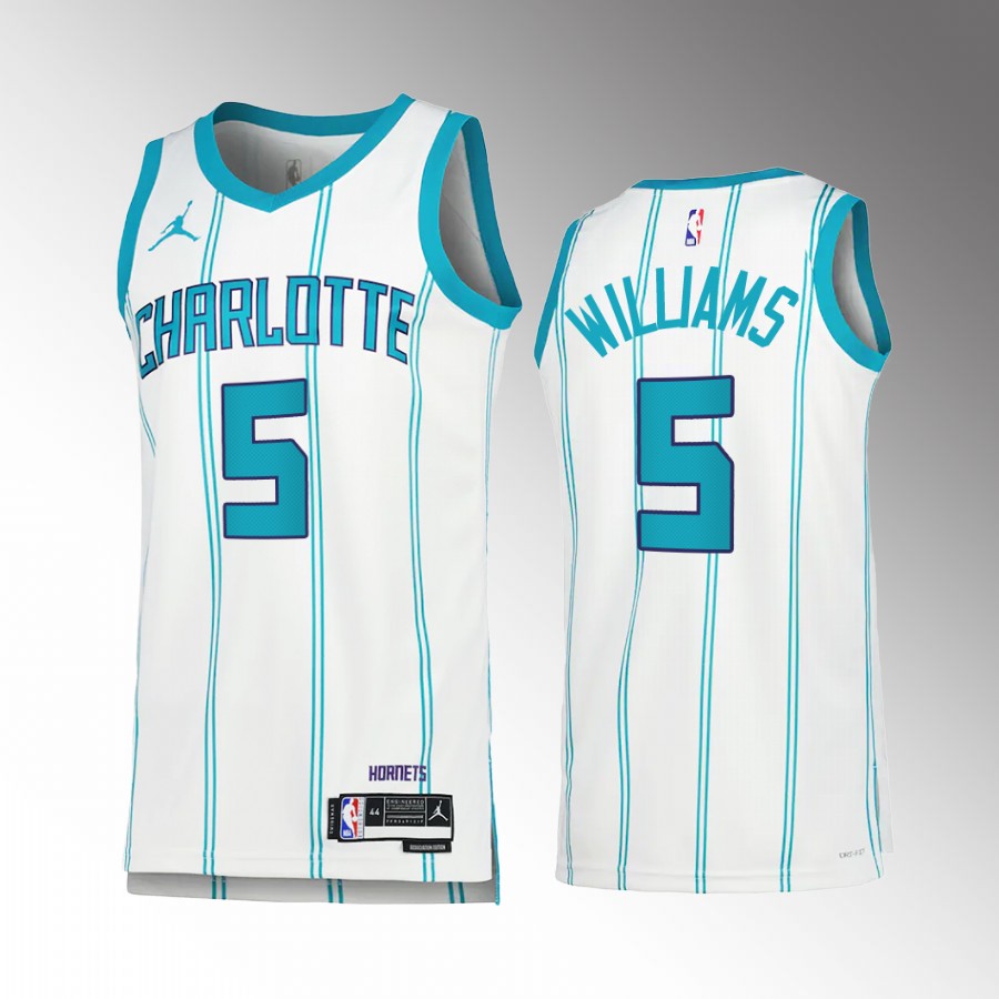 Mark Williams 2022-23 Charlotte Hornets White #5 Association Edition Jersey Swingman
