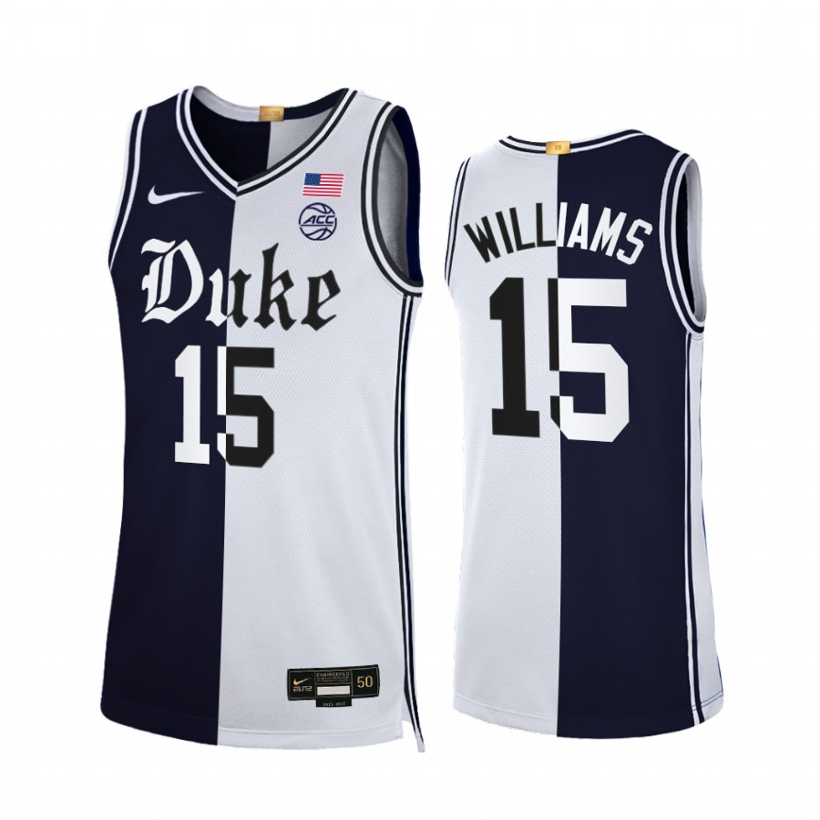 Mark Williams Duke Blue Devils Black White Jersey 2021-22 Cameron Brotherhood Limited Split Edition