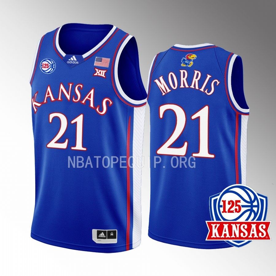Markieff Morris Kansas Jayhawks Blue Jersey 2022-23 125th Anniversary Away