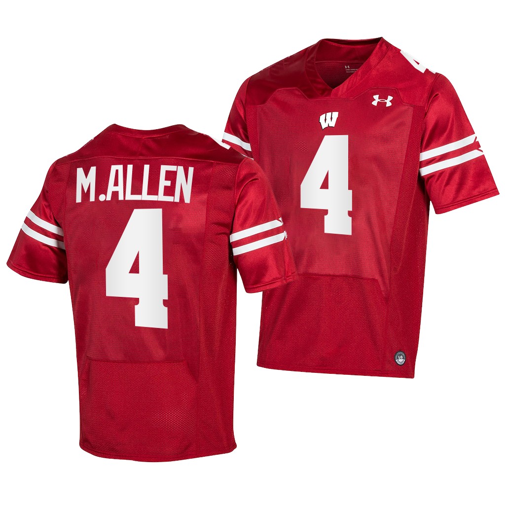 Markus Allen Wisconsin Badgers #4 Red Jersey Pick-A-Player Men's NIL Uniform