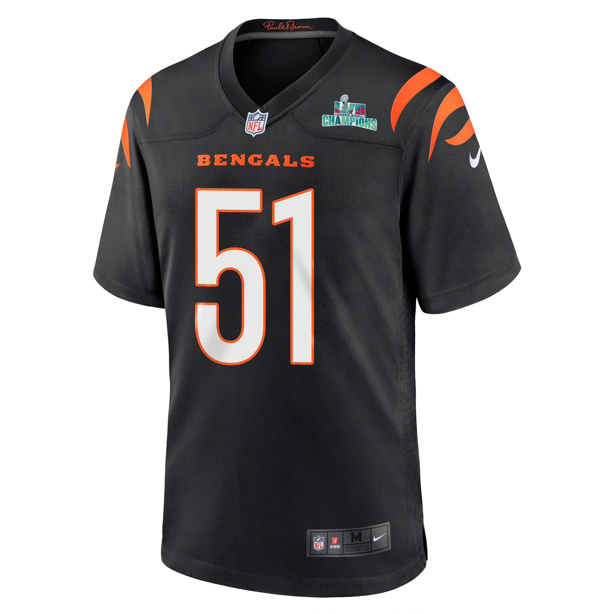 Markus Bailey 51 Cincinnati Bengals Super Bowl LVII Champions Men Game Stitched Jersey – Black