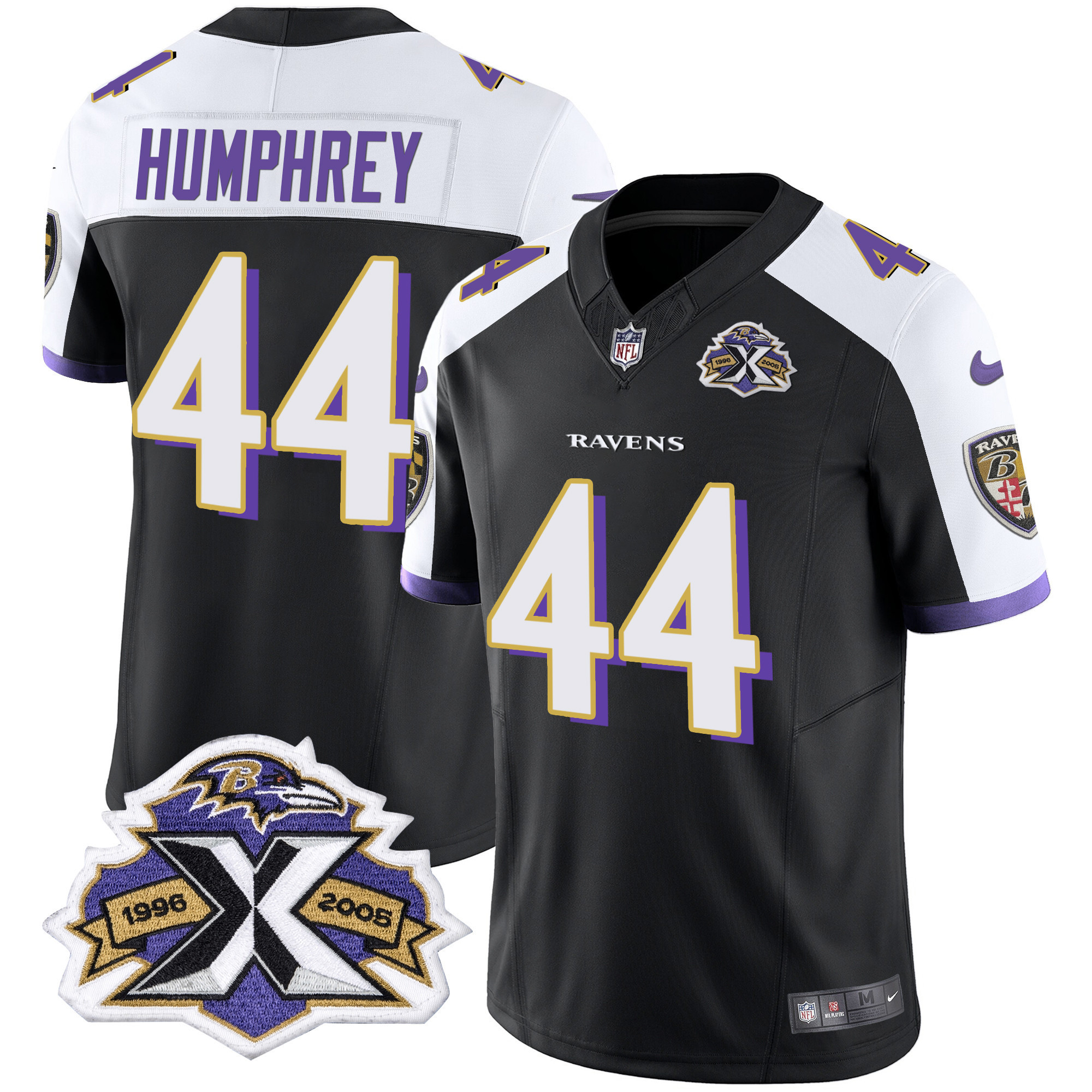 Marlon Humphrey Men's Baltimore Ravens 2005 Throwback Black Vapor Limited Alternate Jersey All Stitched