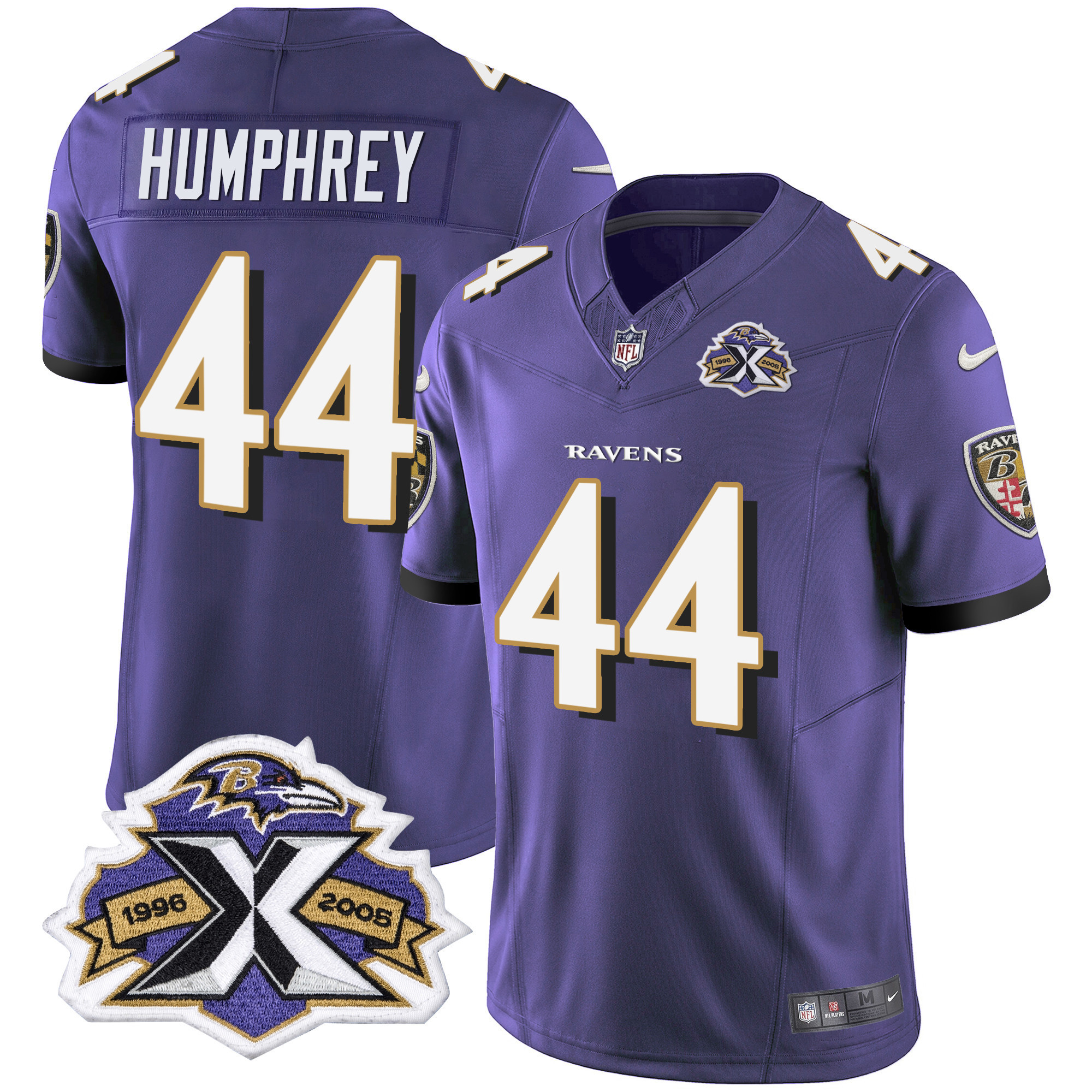 Marlon Humphrey Men's Baltimore Ravens 2005 Throwback Black Vapor Limited Purple Jersey All Stitched