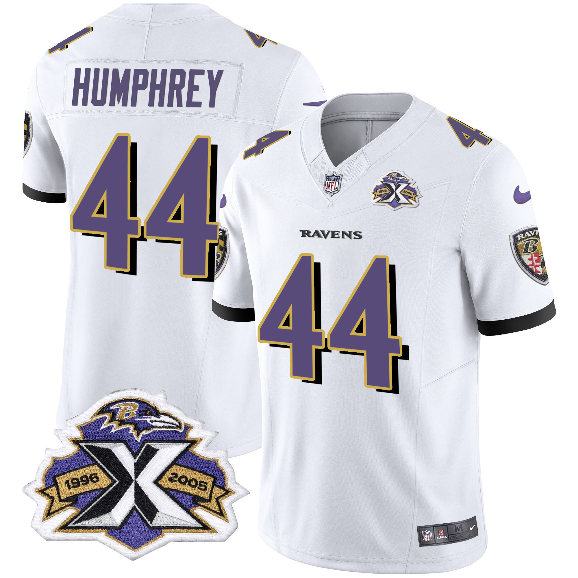 Marlon Humphrey Men's Baltimore Ravens 2005 Throwback Black Vapor Limited White Jersey All Stitched