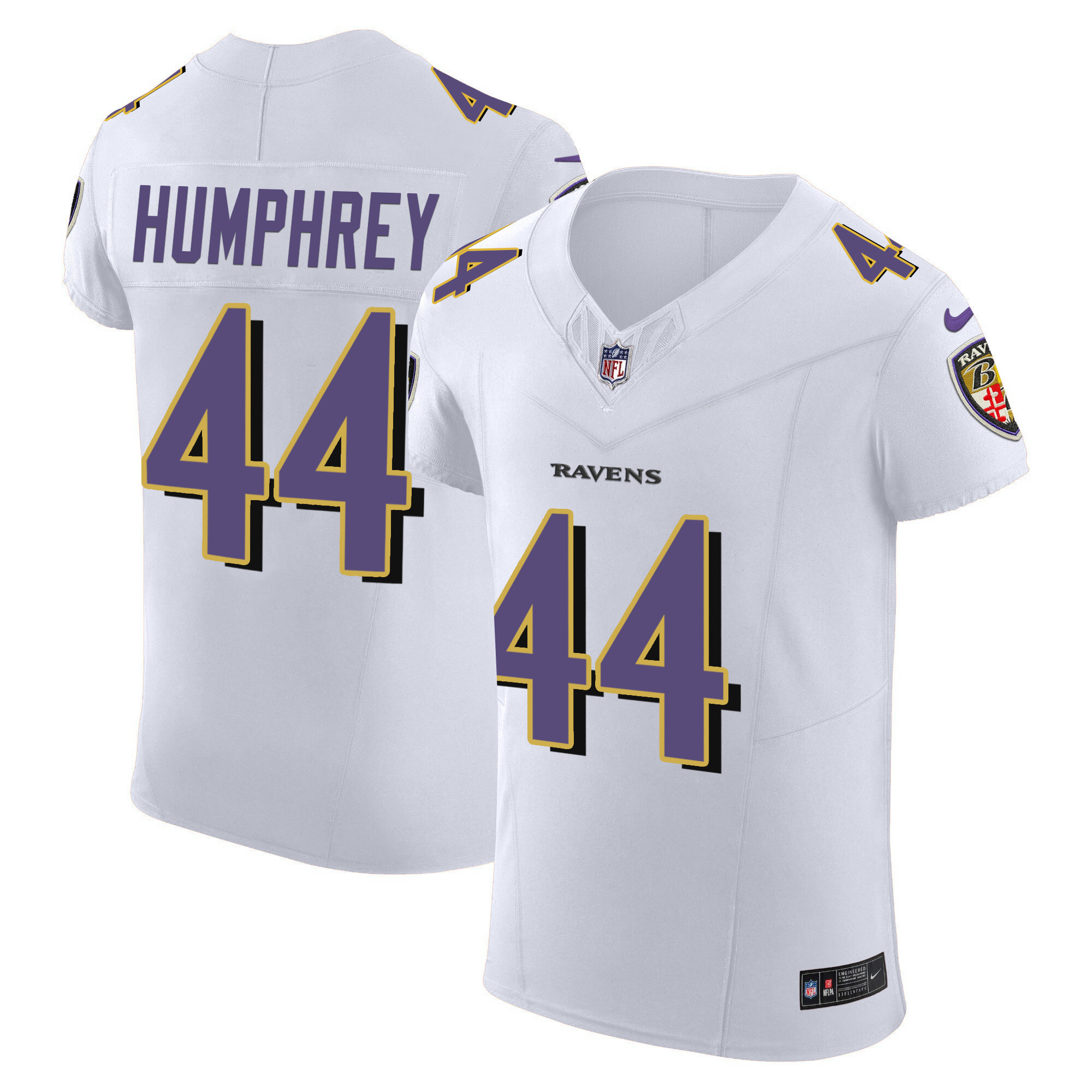 Marlon Humphrey Men's Baltimore Ravens Vapor Elite White Jersey All Stitched