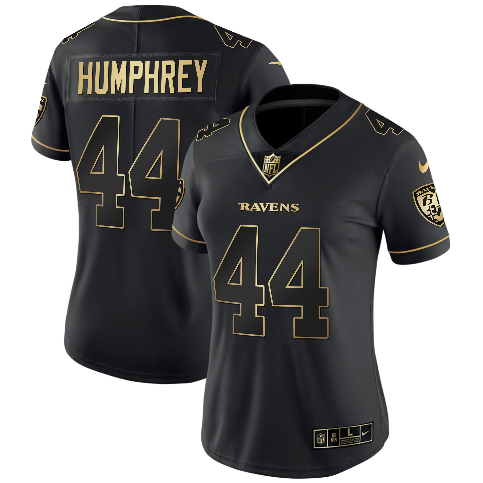 Marlon Humphrey WoMen's Baltimore Ravens Gold Vapor Black Gold Jersey All Stitched
