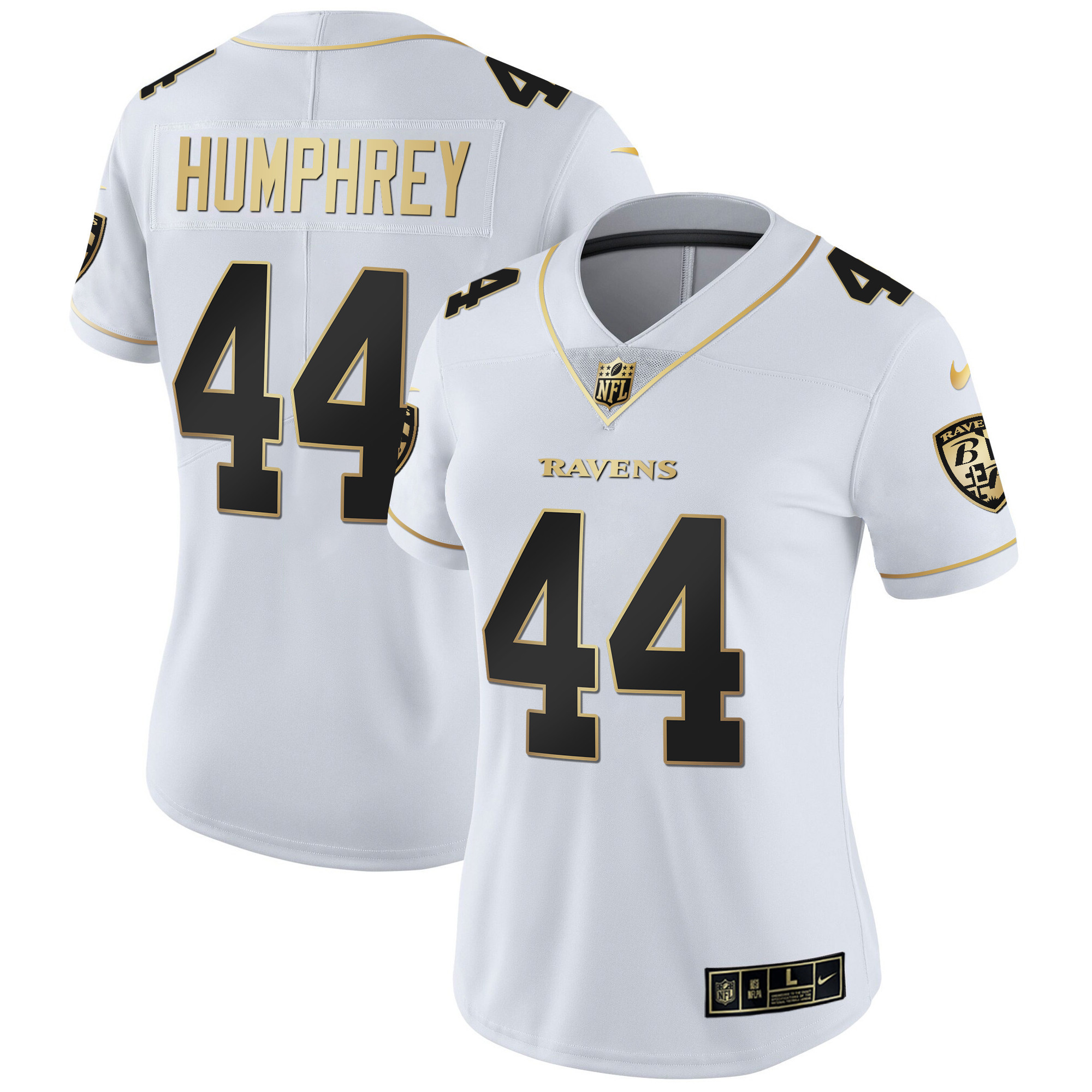 Marlon Humphrey WoMen's Baltimore Ravens Gold Vapor White Gold Jersey All Stitched