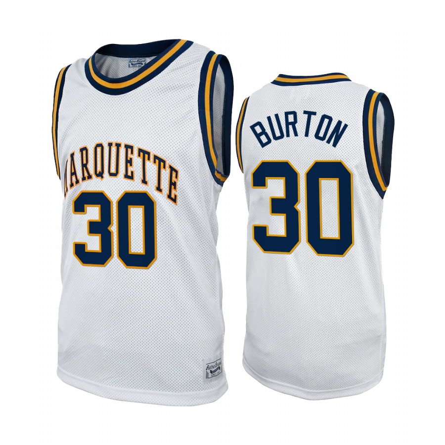 Marquette Golden Eagles Deonte Burton Jersey Commemorative Classic White NBA Alumni Uniform