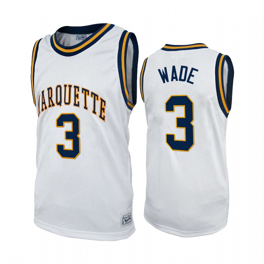 Marquette Golden Eagles Dwyane Wade Jersey Commemorative Classic White Alumni Uniform