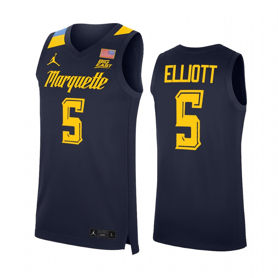 Marquette Golden Eagles Greg Elliott Jersey 2022 College Blue Uniform