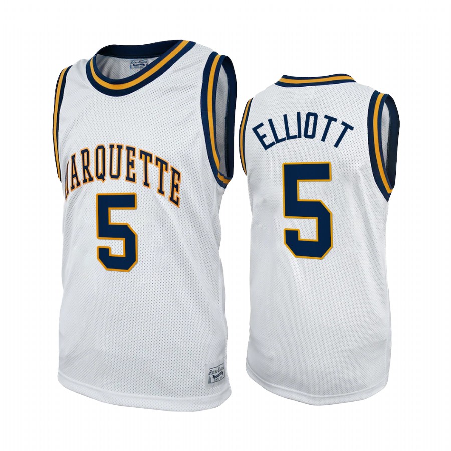 Marquette Golden Eagles Greg Elliott Jersey 2022 Commemorative Classic White College Uniform