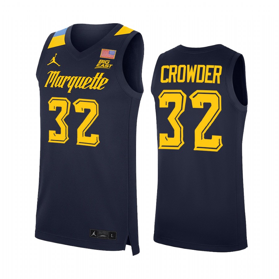 Marquette Golden Eagles Jae Crowder Jersey College Blue NBA Alumni Uniform