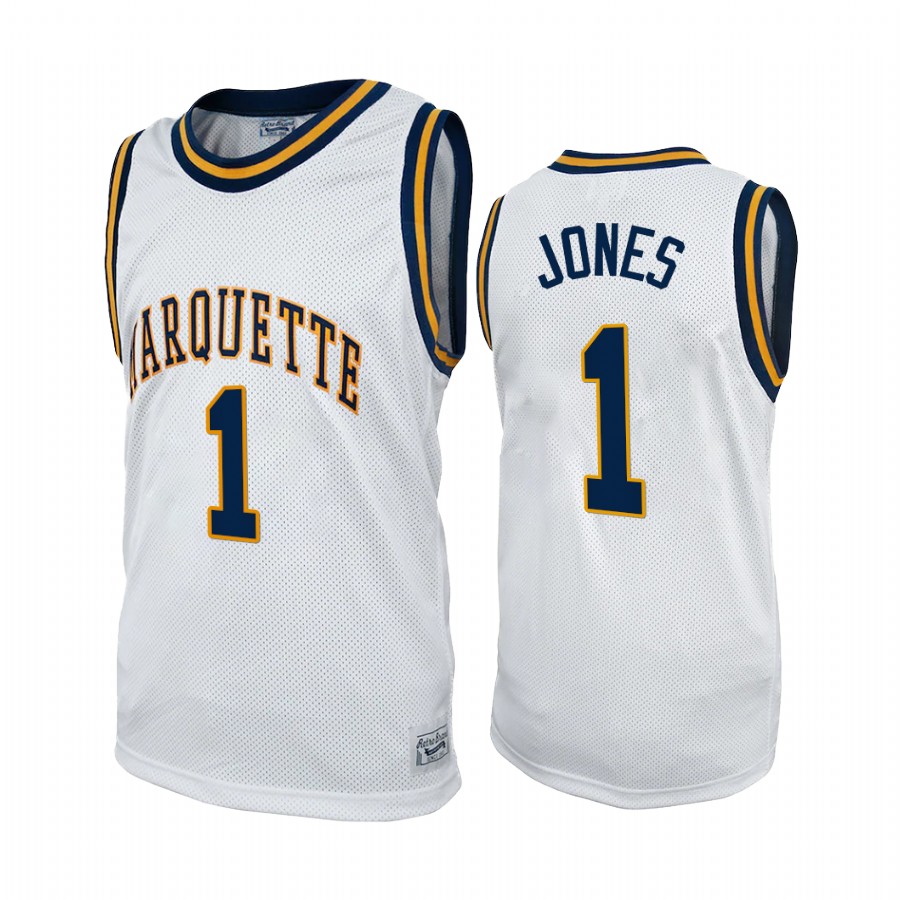 Marquette Golden Eagles Kam Jones Jersey 2022 Commemorative Classic White College Uniform
