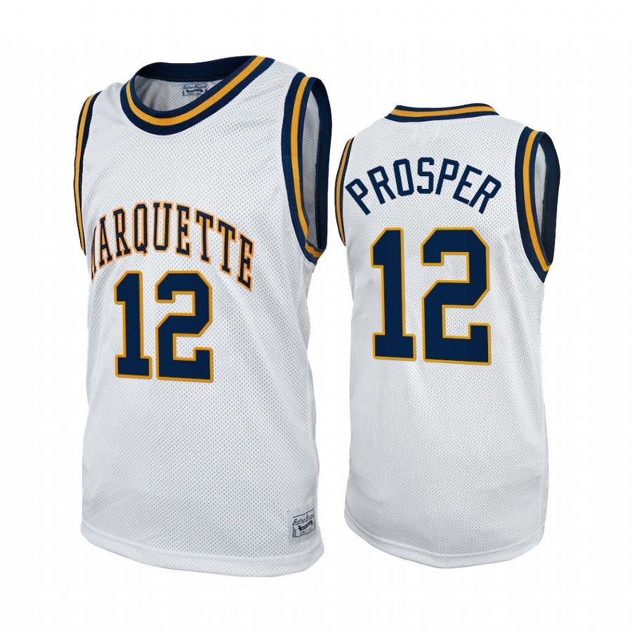 Marquette Golden Eagles Olivier-Maxence Prosper Jersey 2022 Commemorative Classic White College Uniform