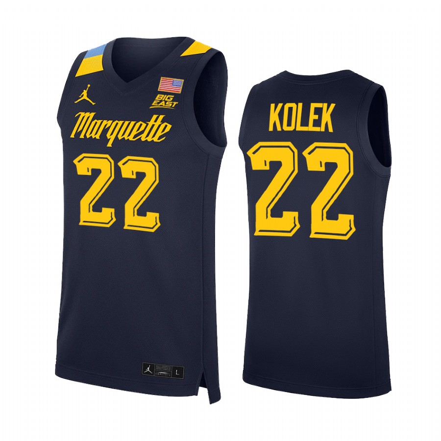 Marquette Golden Eagles Tyler Kolek Jersey 2022 College Blue Uniform