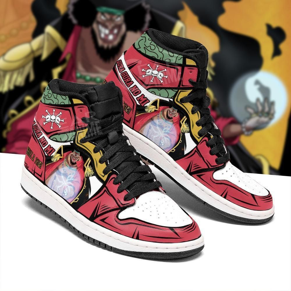 Marshall D. Teach Blackbeard Sneakers One Piece Anime High Top Air Jordan Sneaker, Air Jordan Hightop